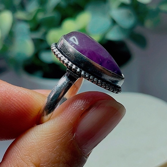 NWT Women's lilac ring plated in sterling silver. Size 7 - Picture 9 of 17